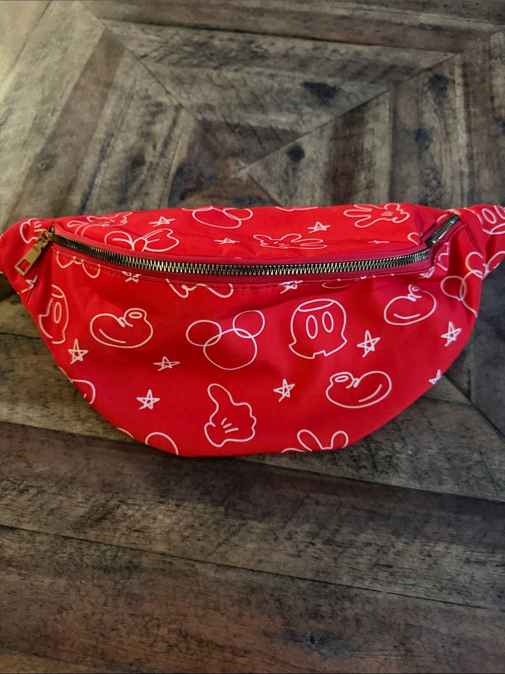 Women’s Red Disney Inspired Sketch Character Print Waist Bag Crossbody